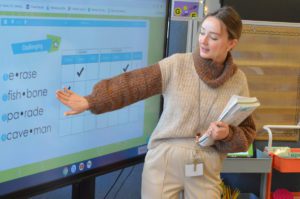 Megan Kenney teaching students during a recent lesson at Green Meadow Elementary School.
