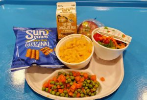 Mac and Cheese on a lunch tray