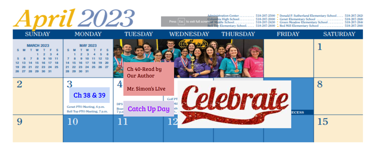 Elephant in the Room - Reading Calendar