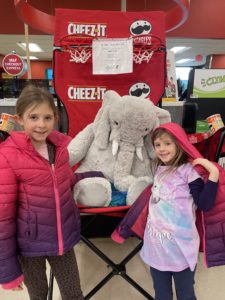 Students with Veda the stuffed elephant at Hannaford in East Greenbush