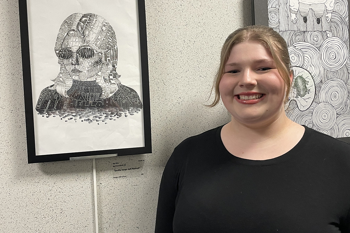 Zoe Allen at the 2023 Questar Juried High School Art Exhibit