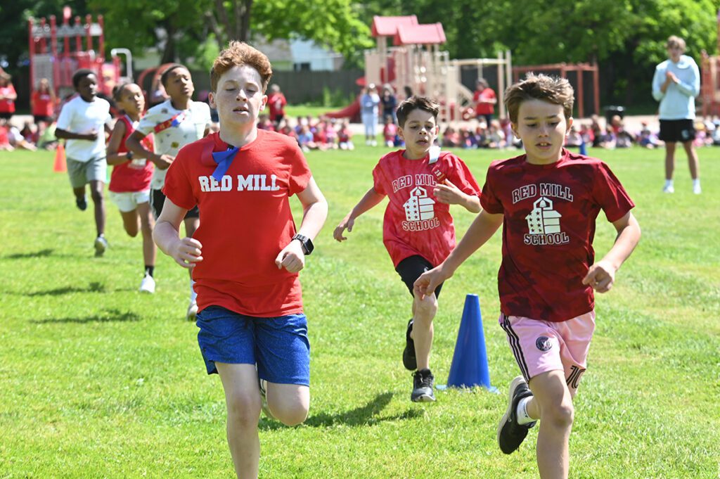 Students competing at Red Mill Field Day