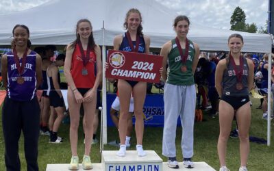 Ava Weiss on the podium at the NYS Federation championship