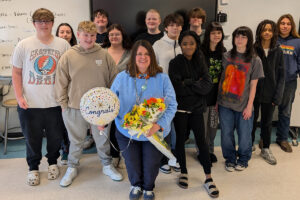 EGTA Teacher of the Year Christine Blake with her students
