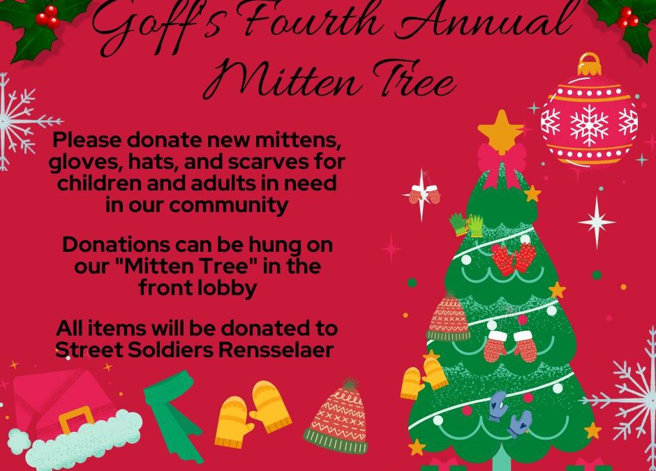 Goff Collecting Winter Clothing with its 4th Annual Mitten Tree